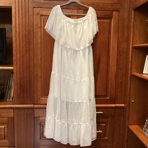 White Tiered Ruffled Maxi Sundress